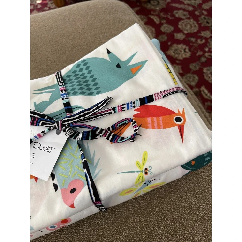 Ikea Twin Size Duvet And 2 Pillow Shams Birds, Pets, Animal Design (TD)